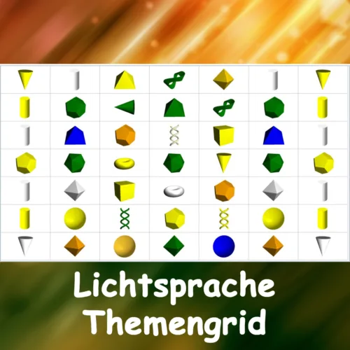 Lichtsprache Themengrid von Andrea Schmucker – individueller energetischer Grid zur Manifestation eines persönlichen Themas, bestehend aus heiliger Geometrie und lichtvollen Farbfrequenzen